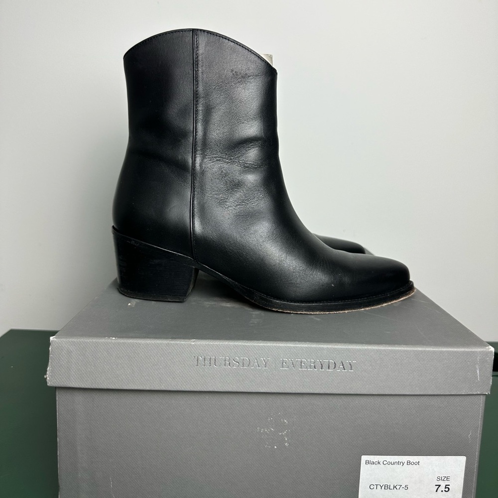 Thursday Boots Black Ankle length Western Boots